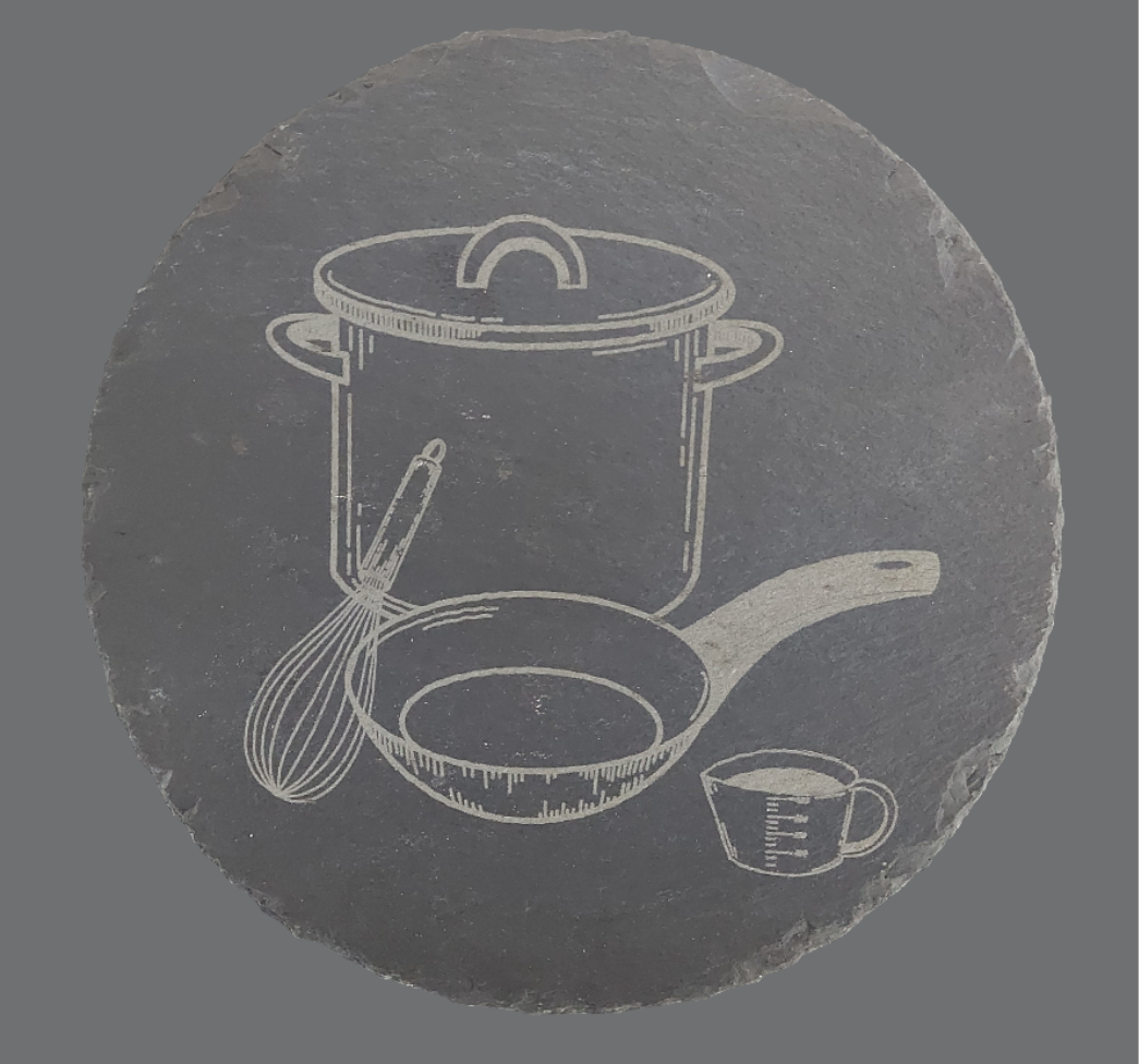 8" Round Slate Charcuterie Board - Pots and Pans Trivet
