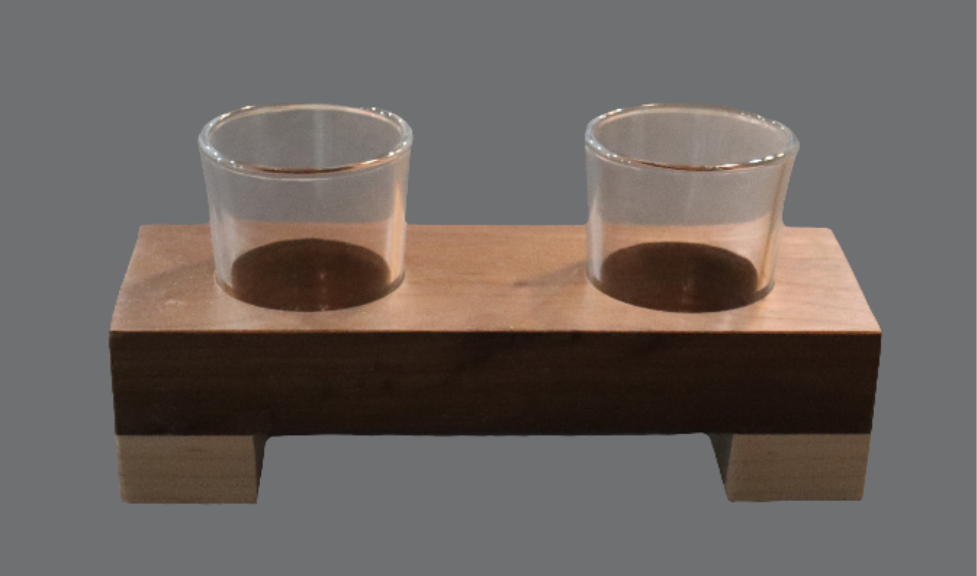 Votive - 2 Candle Walnut - 2308W