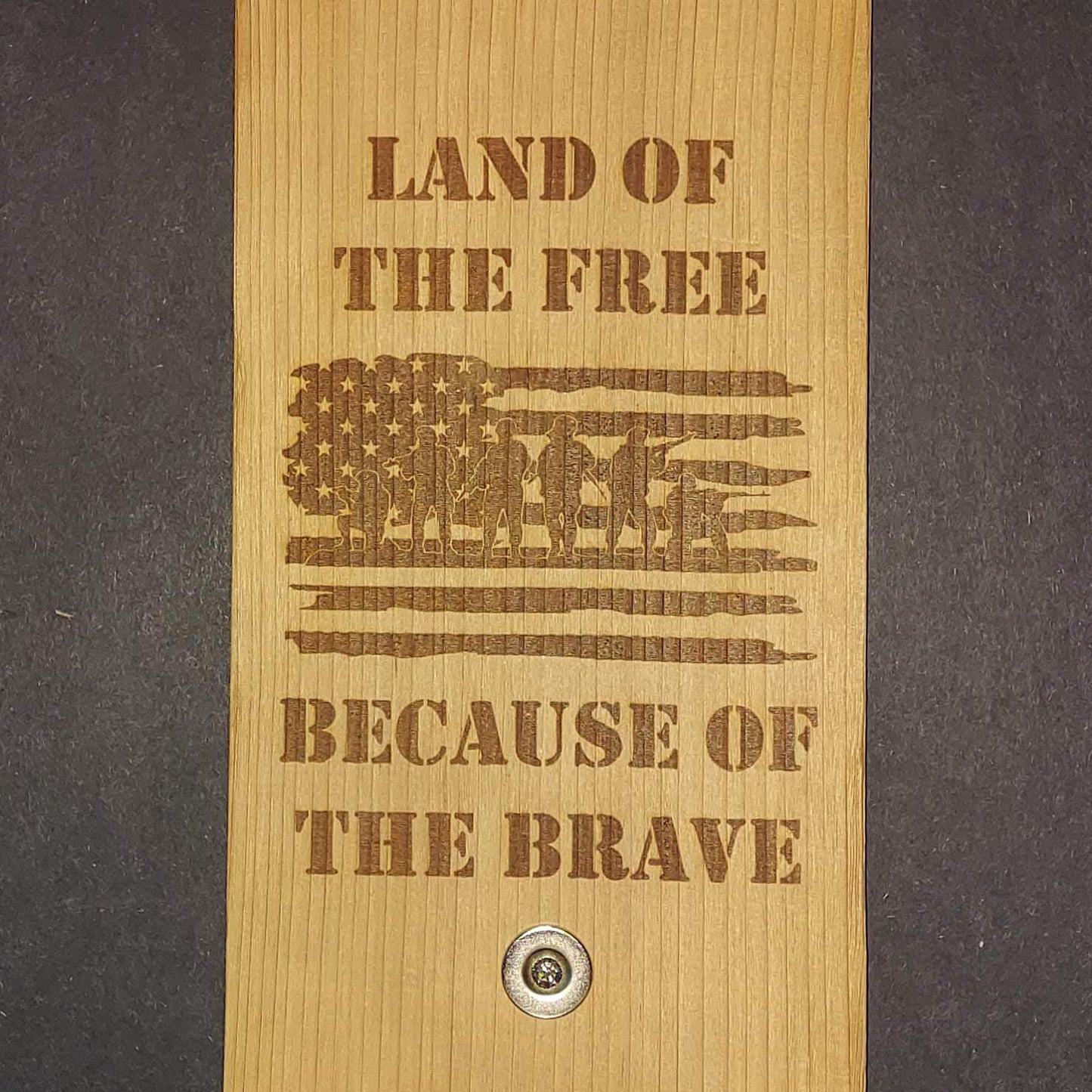 Wall Mount Bottle Opener - "Land of the Free..." - Barnwood