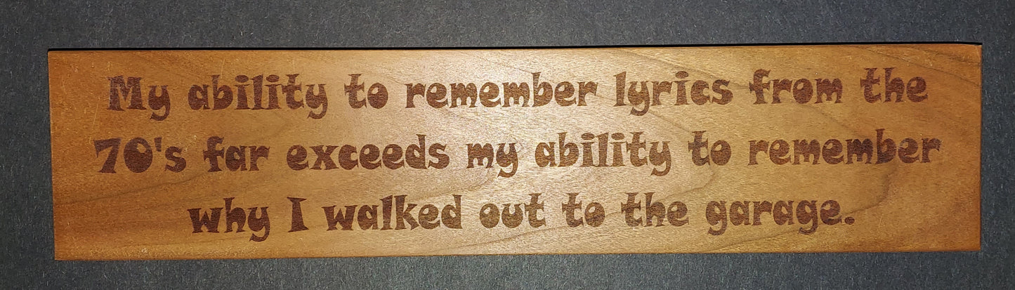 Sign - "Lyrics...70's...Garage"