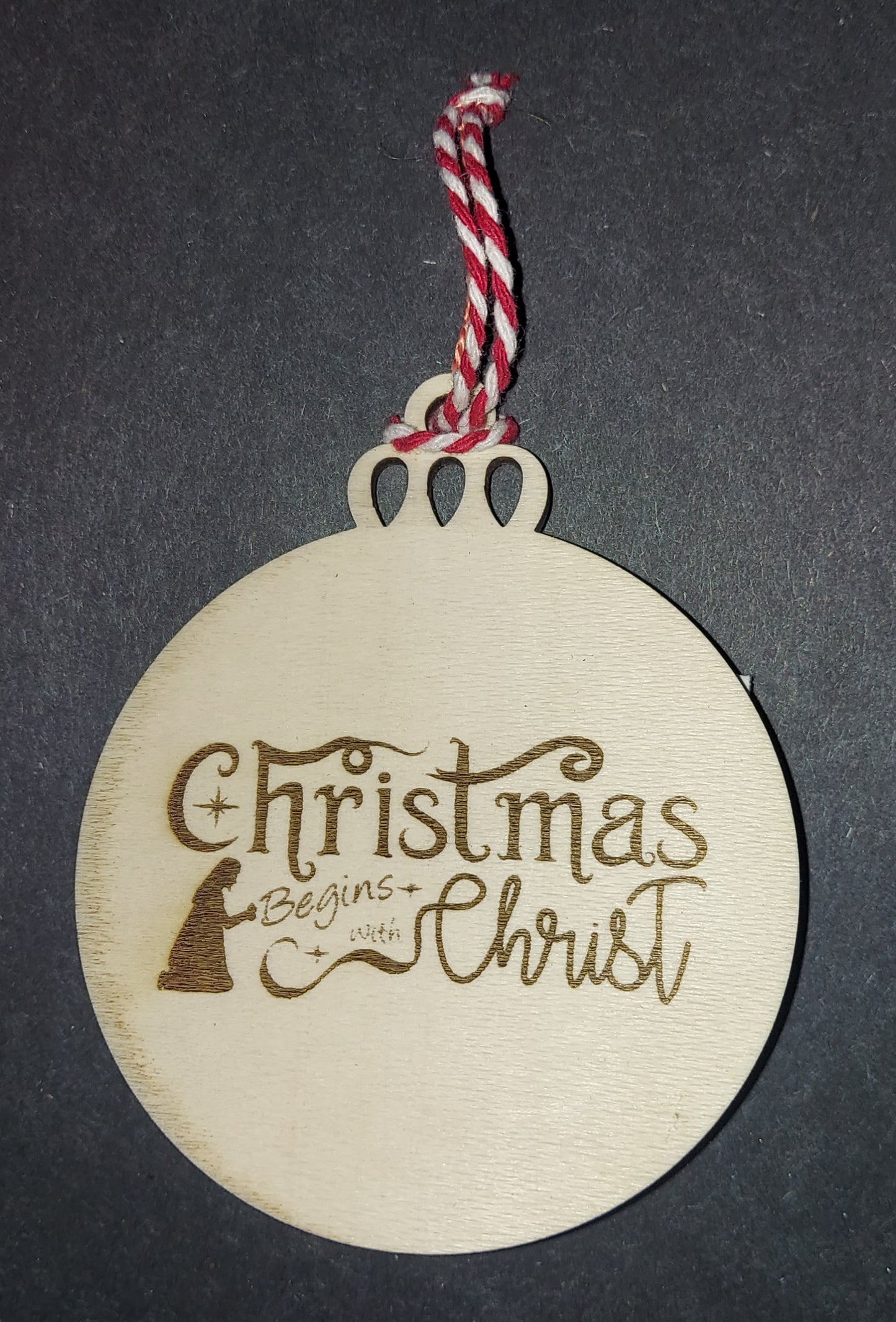 Bulb Christmas Ornament - Christmas Begins with Christ"