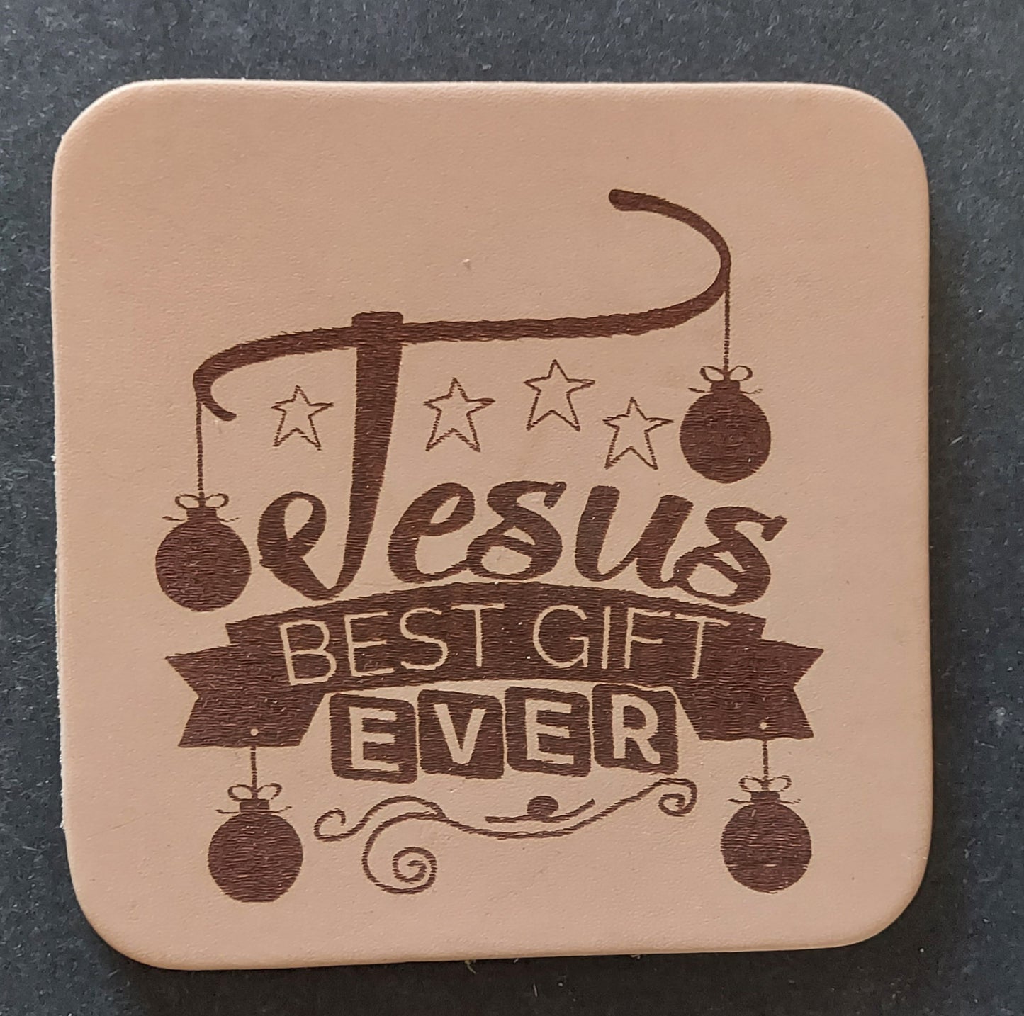 Leather Coaster - Jesus, Best Gift Ever