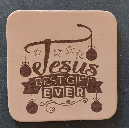 Leather Coaster - Jesus, Best Gift Ever