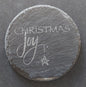 Round Slate Coaster - "Christmas Joy"