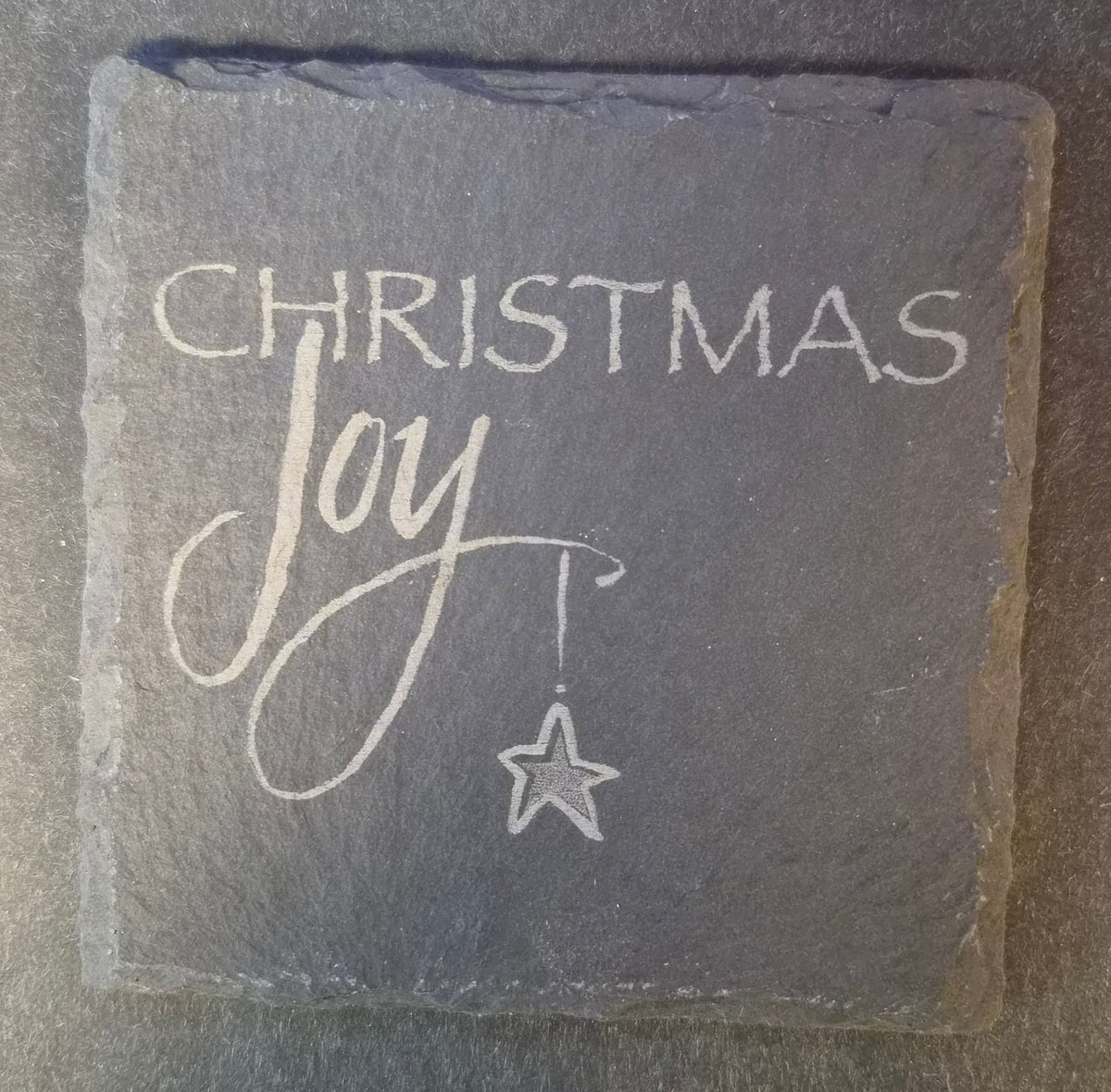 Slate Coaster - "CHRISTMAS JOY"