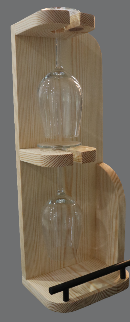 Wine Caddy - Pine Wall Mount