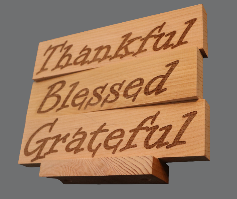Sign - "Thankful, Blessed, Grateful"