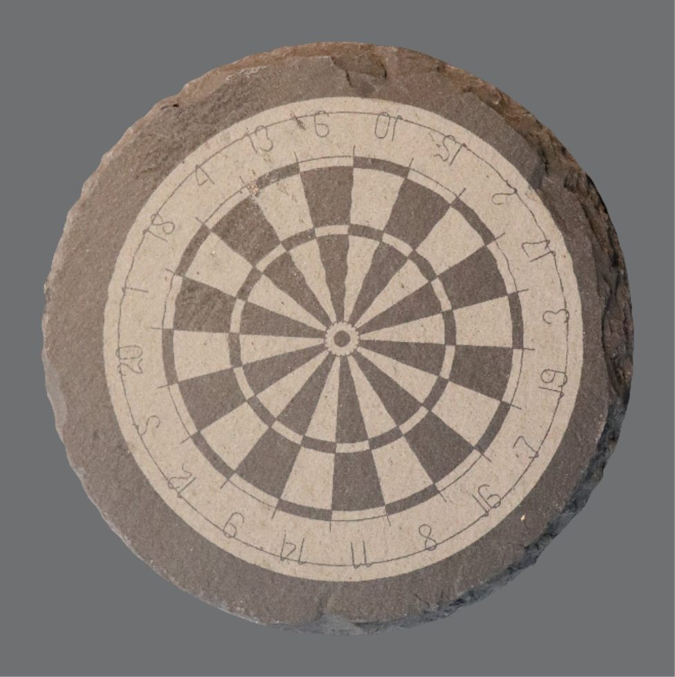 Round Slate Coaster - Dart Board