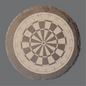 Round Slate Coaster - Dart Board