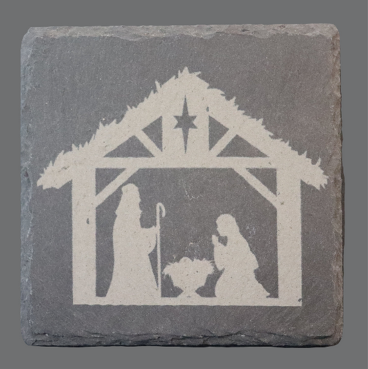 Slate Coaster - Nativity