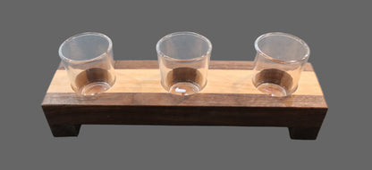 Votive - 3 Candle Chy/Map/Wal W/Feet