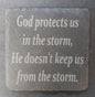Slate Square Coaster - "God Protects Us"