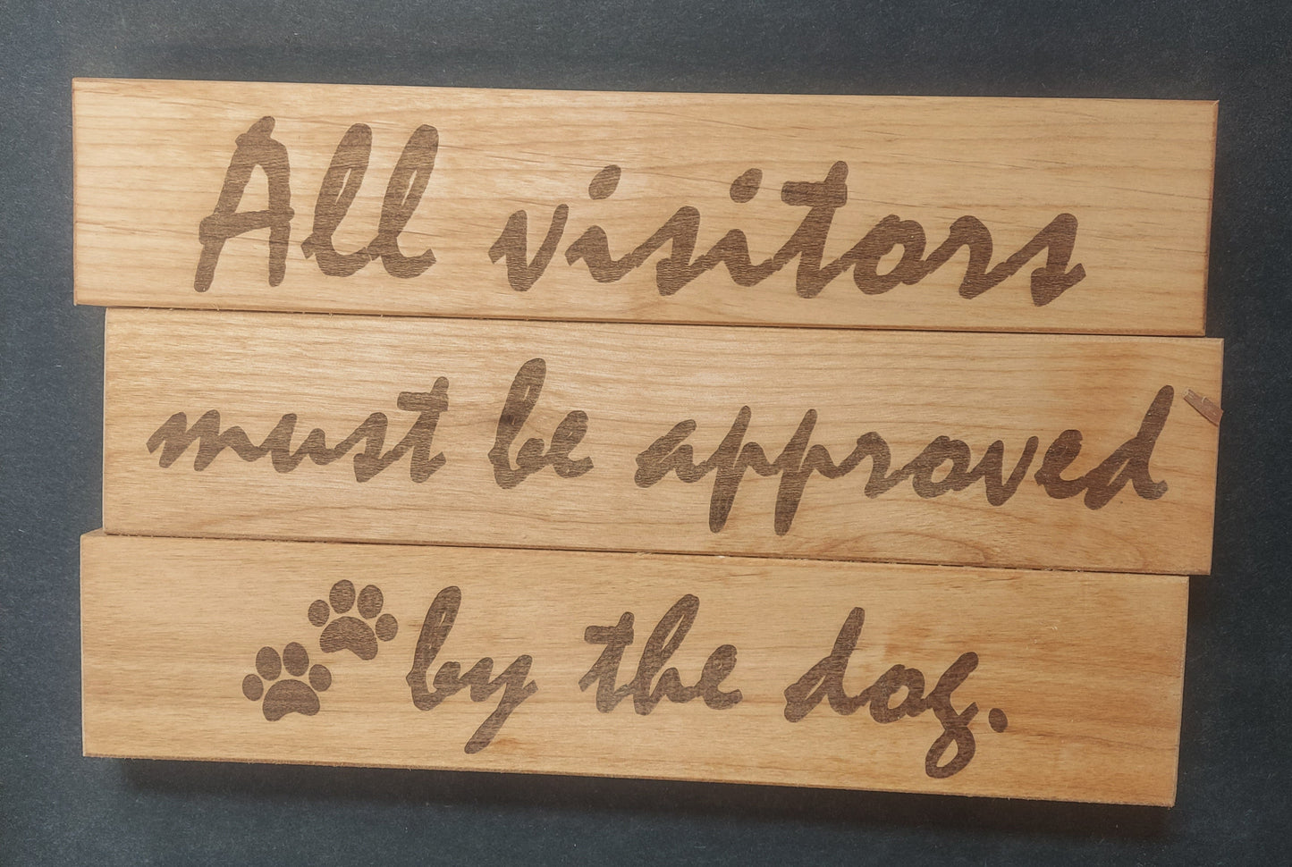 Sign - "All Visitors...Dog"