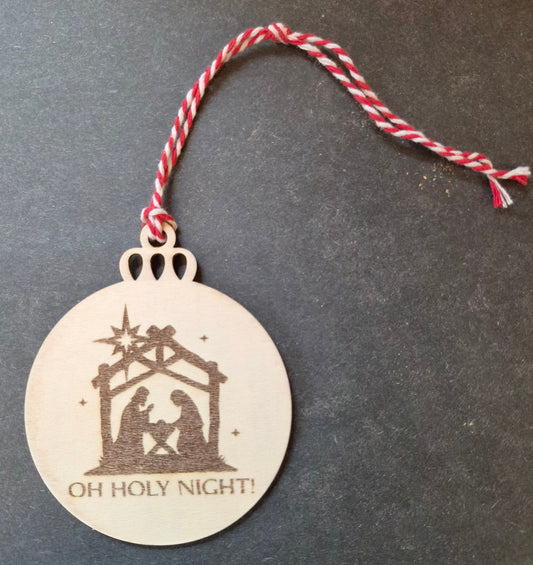 Bulb Christmas Ornament - "OH HOLY NIGHT" NATIVITY