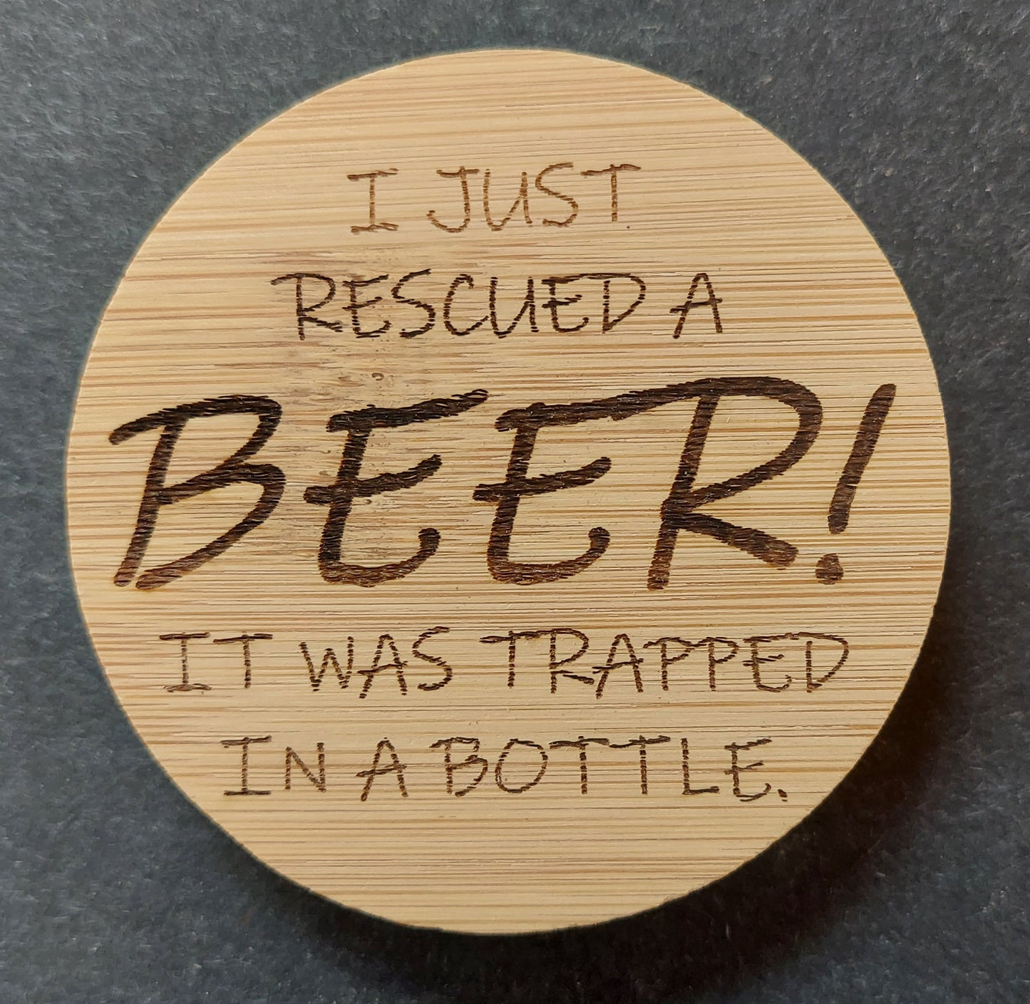 Magnetic Bottle Opener - "Rescued a BEER"