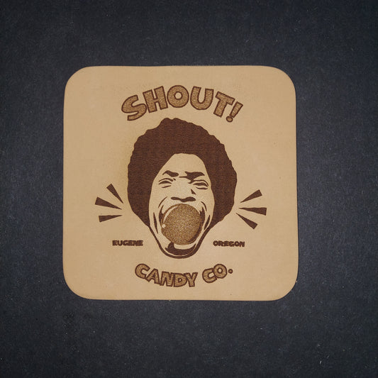 Leather Coaster - SHOUT Candy Co. Logo Coaster