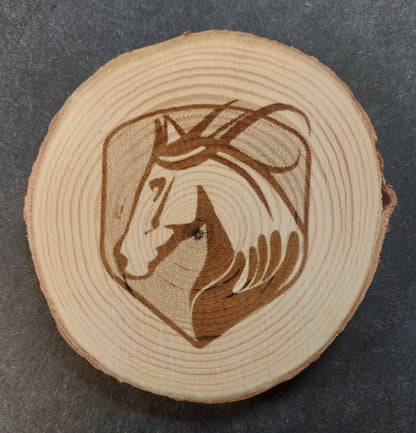 Round Wood Slab Coaster - Hearts in Harmony Event (Logo)