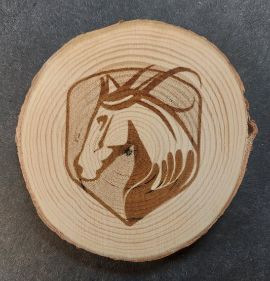 Round Wood Slab Coaster - Hearts in Harmony Event (Logo)