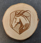 Round Wood Slab Coaster - Hearts in Harmony Event (Logo)