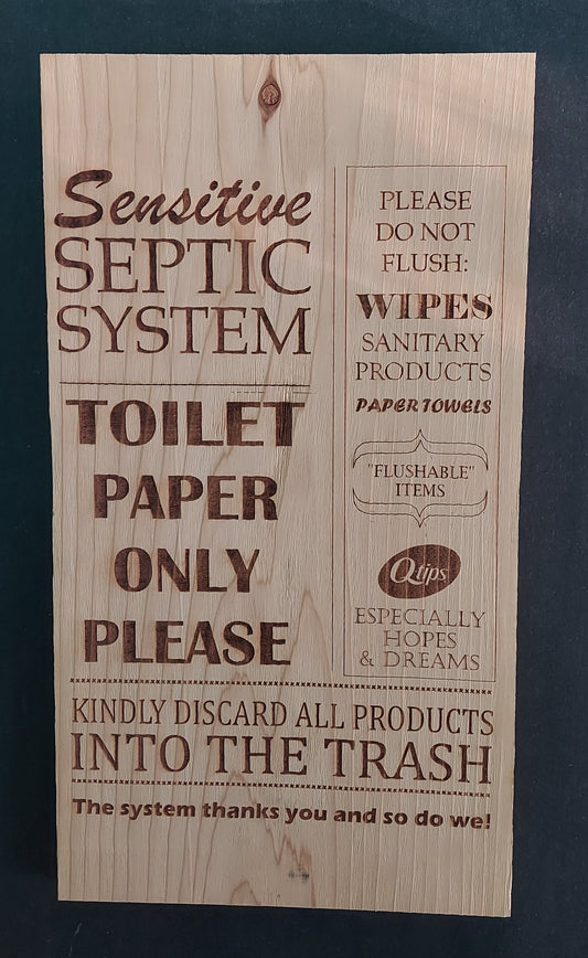 Sign - Septic System (Cedar)