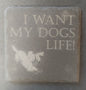 Slate Square Coaster - "I WANT MY DOG'S LIFE"