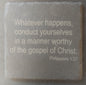 Slate Square Coaster - Philippians 1:27