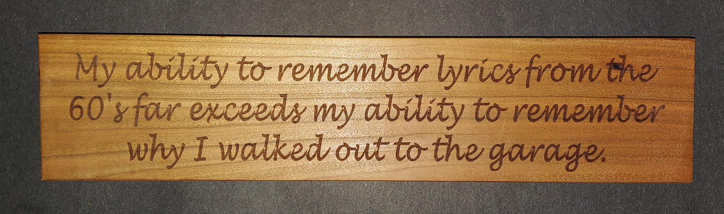 Sign - "Lyrics...60's...Garage"