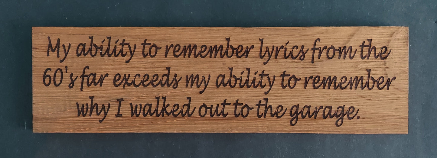 Sign - "Lyrics...60's...Garage"