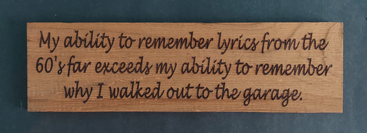 Sign - "Lyrics...60's...Garage"