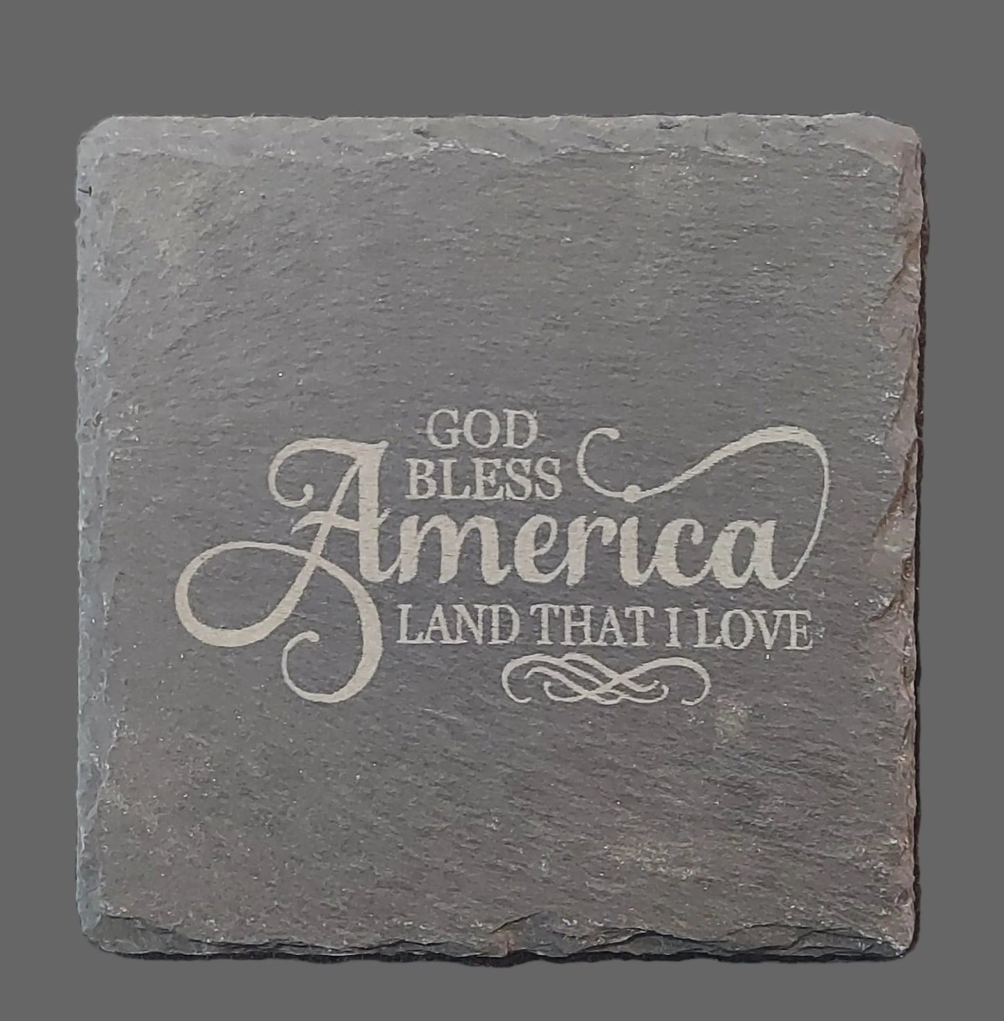 Slate Coaster - "God Bless America"