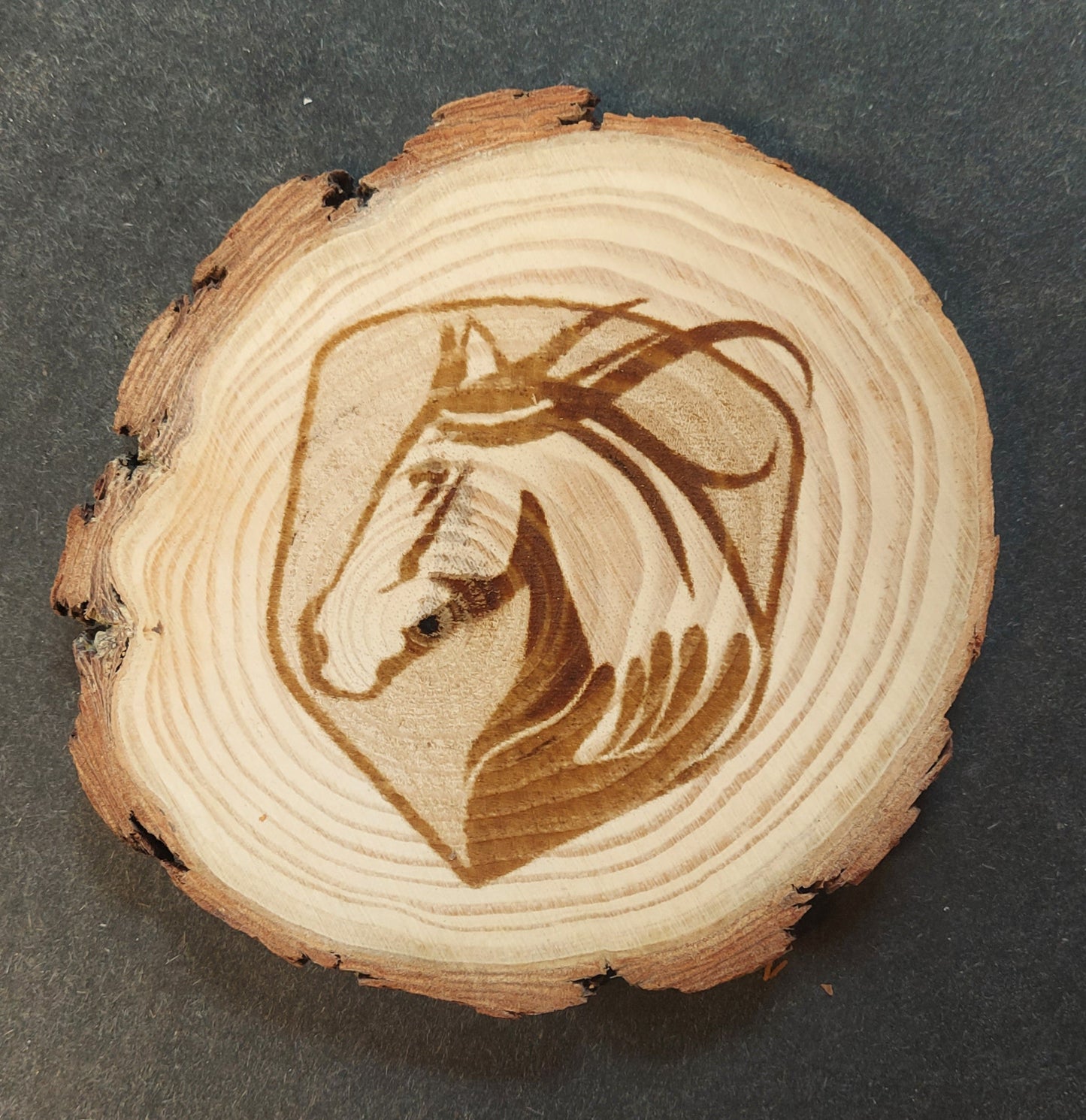 Round Wood Slab Coaster - Hearts in Harmony Event (Logo)