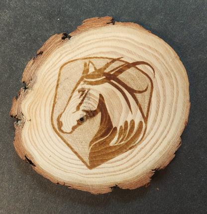 Round Wood Slab Coaster - Hearts in Harmony Event (Logo)